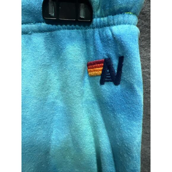 Aviator Nation Hand Dyed 5 Stripe Joggers Tie Dye Neon Blue Womens Size M - Picture 7 of 15